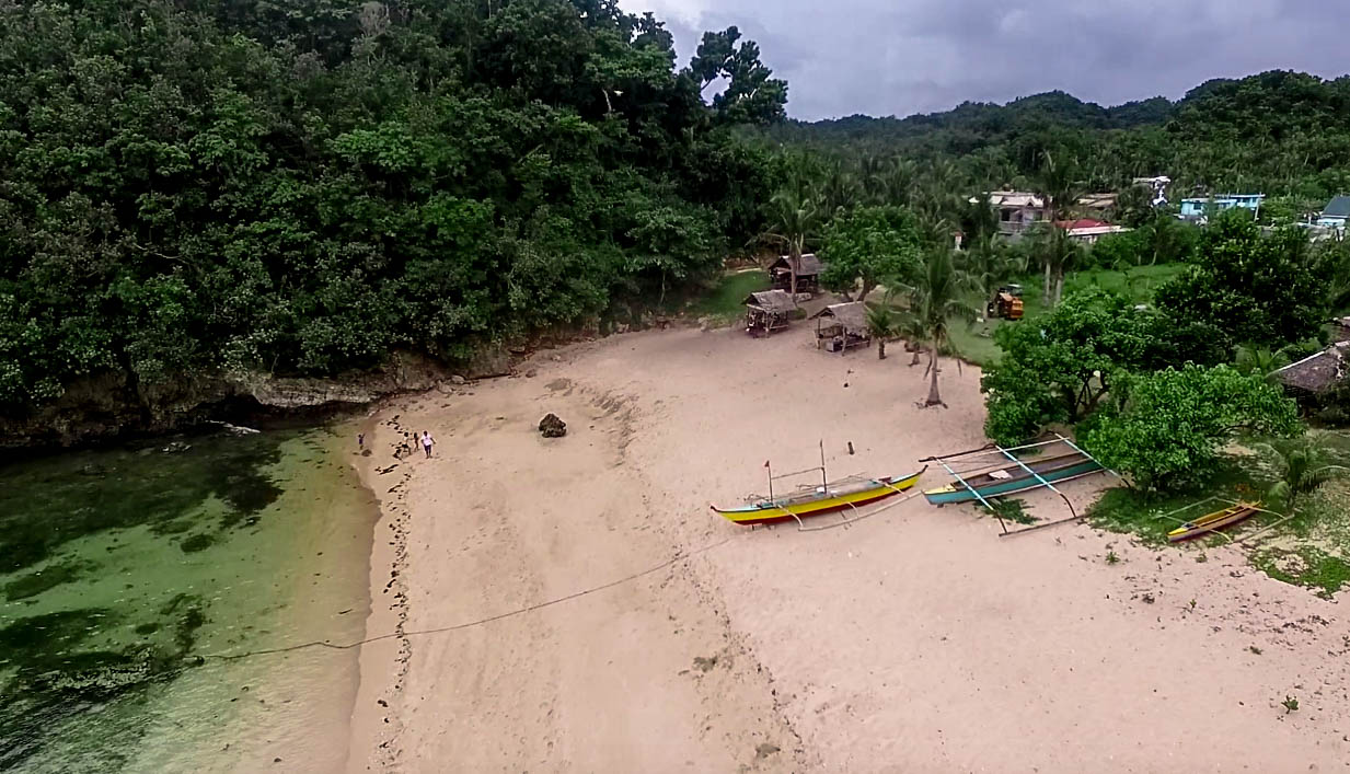 drone picture of talisoy beach in virac catanduanes philippines